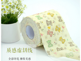 彩色時(shí)尚印花卷紙可愛(ài)卡通小熊印花面巾紙家用餐巾紙面巾紙批發(fā)