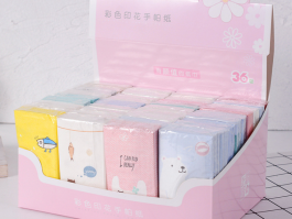 禮盒裝隨機彩色印花手帕紙 環(huán)保面巾紙小包手帕紙批發(fā)